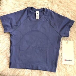 NWT Lululemon Women Swiftly Tech Cropped Short-Sleeve Shirt 2.0 OASB Size 2